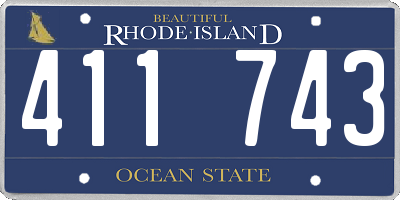 RI license plate 411743