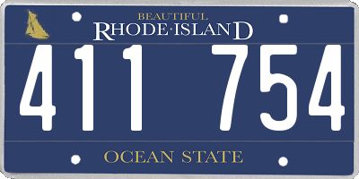 RI license plate 411754