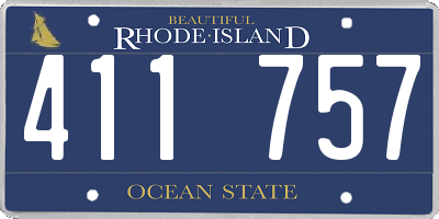 RI license plate 411757