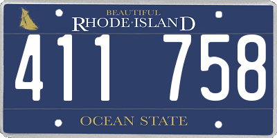 RI license plate 411758