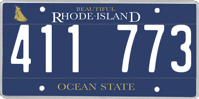 RI license plate 411773