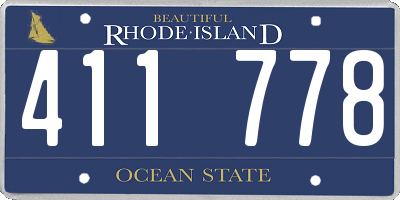 RI license plate 411778