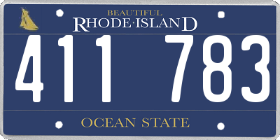 RI license plate 411783