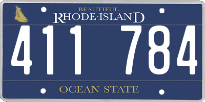 RI license plate 411784