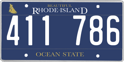 RI license plate 411786