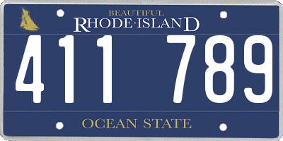 RI license plate 411789