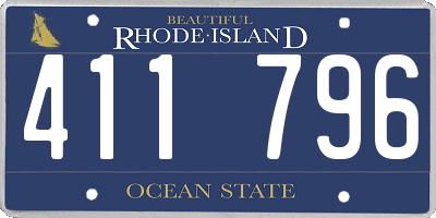 RI license plate 411796