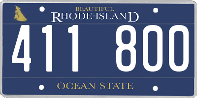 RI license plate 411800
