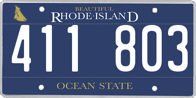 RI license plate 411803