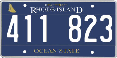RI license plate 411823