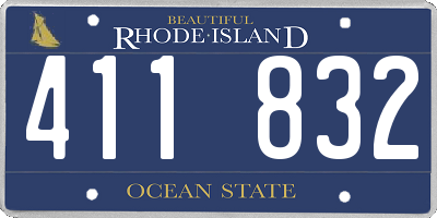 RI license plate 411832