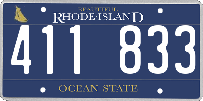 RI license plate 411833