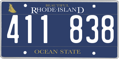 RI license plate 411838