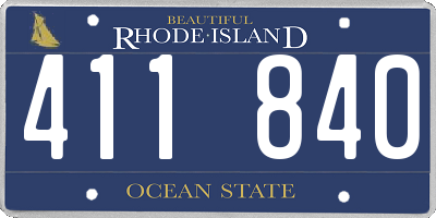 RI license plate 411840