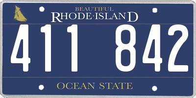 RI license plate 411842