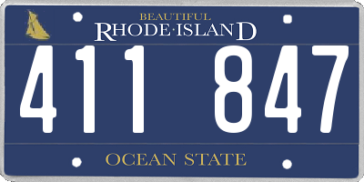 RI license plate 411847
