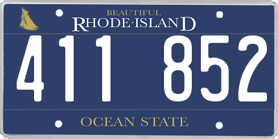 RI license plate 411852