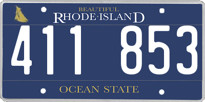 RI license plate 411853