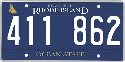 RI license plate 411862