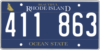 RI license plate 411863