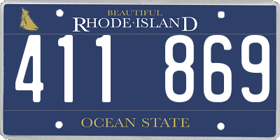 RI license plate 411869