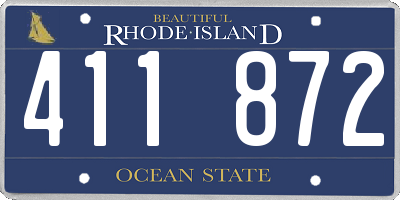 RI license plate 411872