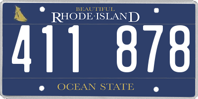 RI license plate 411878