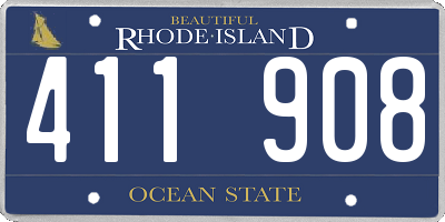 RI license plate 411908