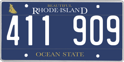 RI license plate 411909