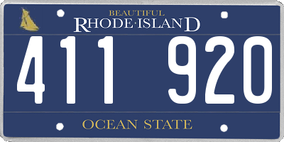 RI license plate 411920