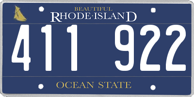 RI license plate 411922