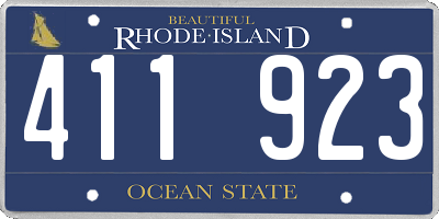 RI license plate 411923