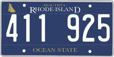 RI license plate 411925