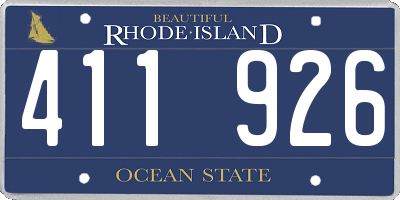 RI license plate 411926