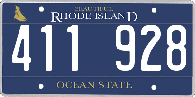 RI license plate 411928