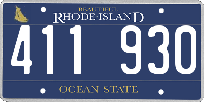 RI license plate 411930