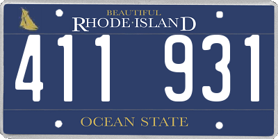 RI license plate 411931