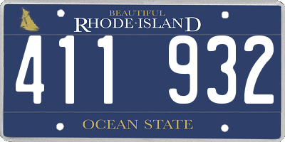RI license plate 411932