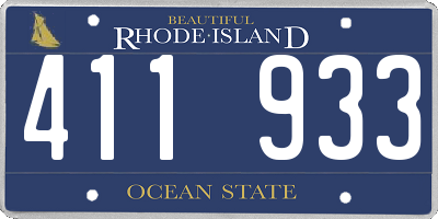 RI license plate 411933