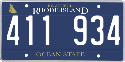 RI license plate 411934