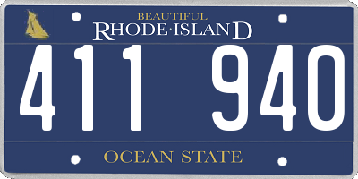RI license plate 411940
