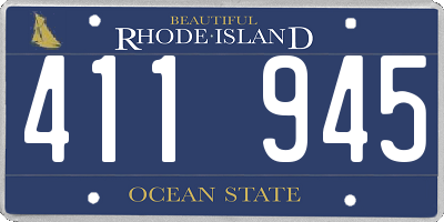RI license plate 411945