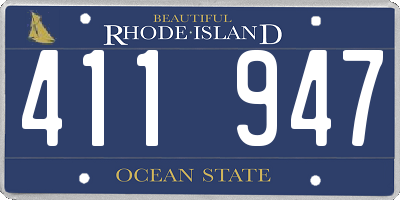 RI license plate 411947