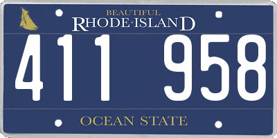 RI license plate 411958