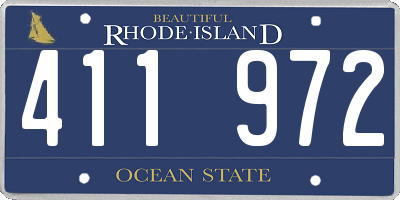 RI license plate 411972