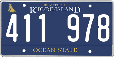 RI license plate 411978