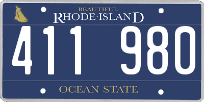 RI license plate 411980