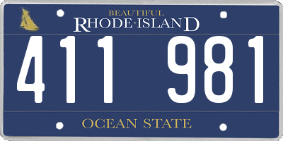 RI license plate 411981