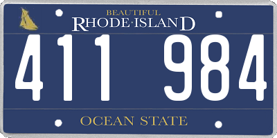 RI license plate 411984