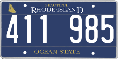 RI license plate 411985